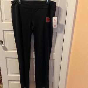 Knights Apparel Black Straight Leg Pants with Red Lettering